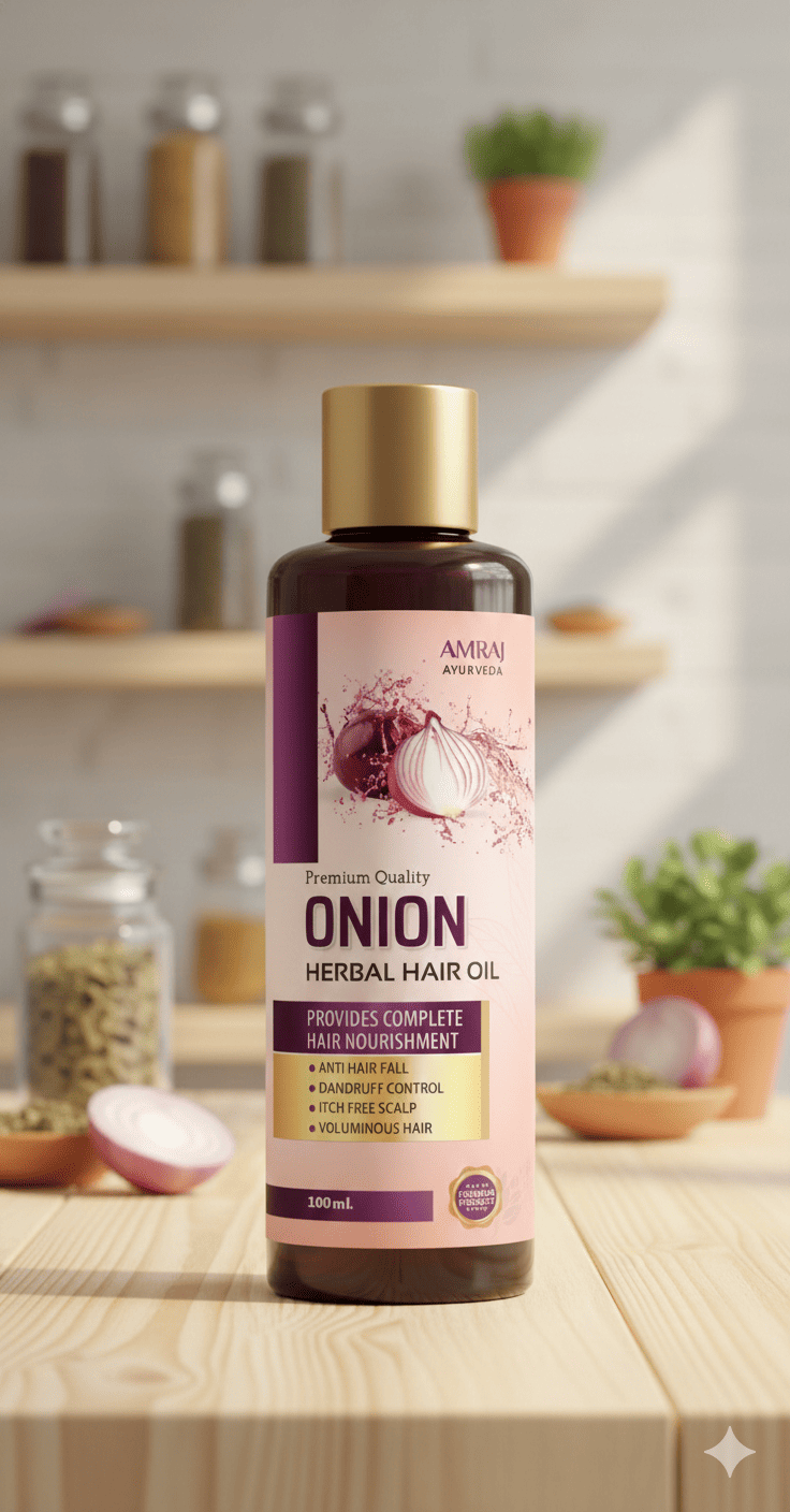 Onion Herbal Hair Oil for Hair Growth Ayurvedic Formula
